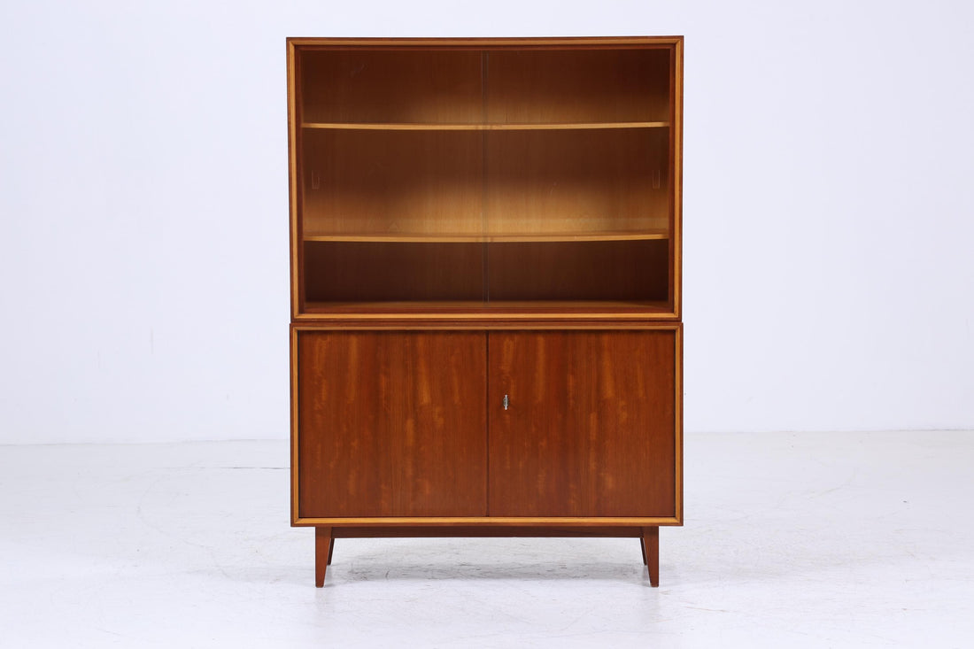 Vintage Vitrine 60er Jahre | Mid Century Schrank Retro Holz Aufbewahrung