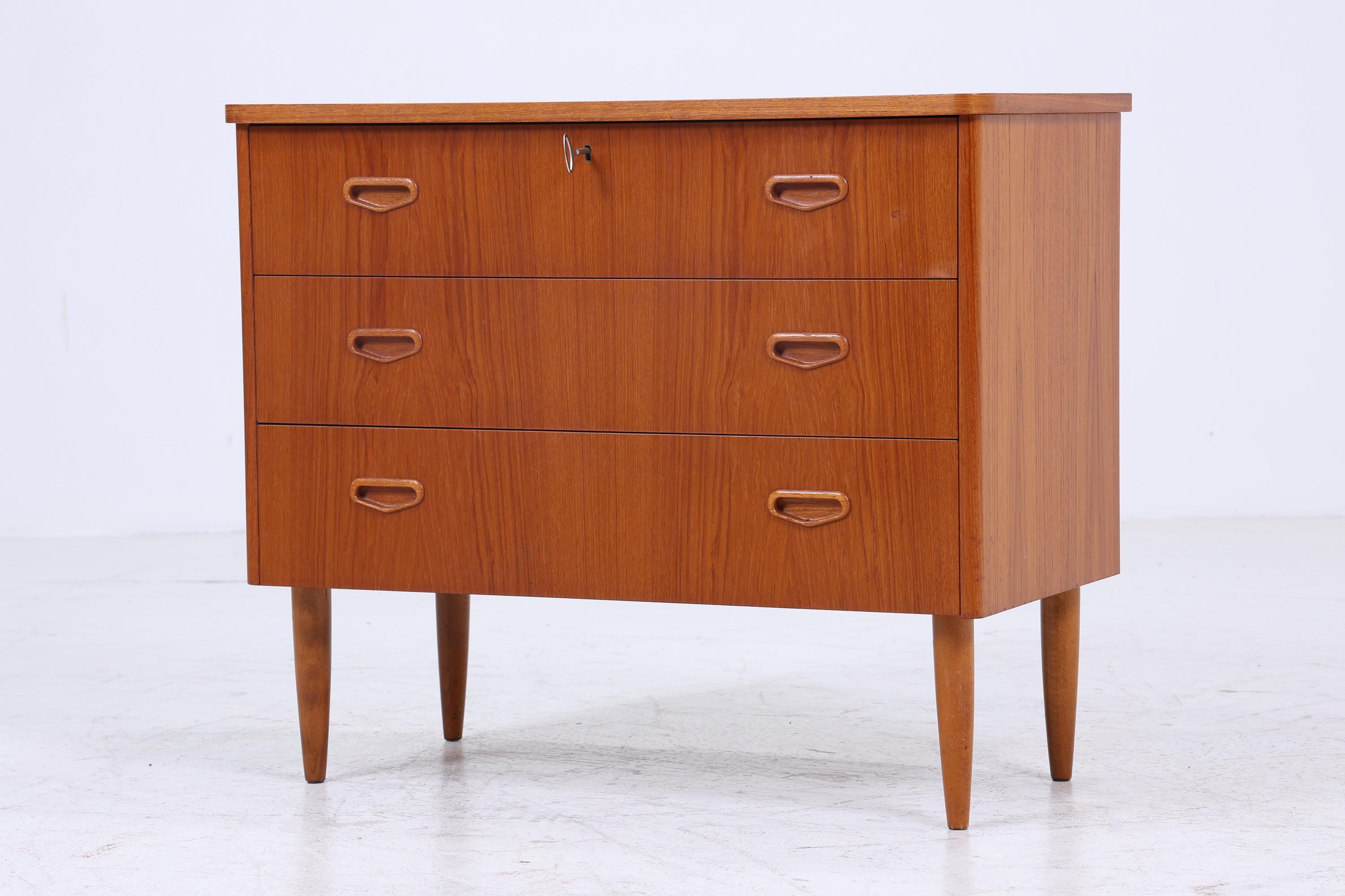 Vintage Teak Kommode | Mid Century Schubladen Schrank Holz Aufbewahrung 60er Jahre