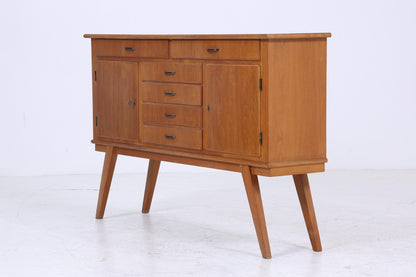 Vintage Sideboard 60er Jahre | Mid Century Schubladen TV Board mit Schubladen &amp; Fächern Retro Holz Aufbewahrung Anrichte