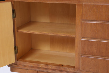 Vintage Sideboard 60er Jahre | Mid Century Schubladen TV Board mit Schubladen &amp; Fächern Retro Holz Aufbewahrung Anrichte