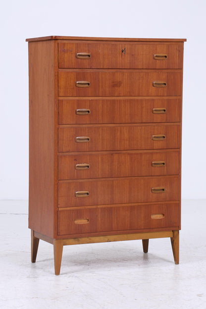Vintage Teak Schubladen Kommode | Mid Century Schrank Holz Aufbewahrung 60er Jahre Herrenkommode