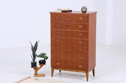 Vintage Teak Schubladen Kommode | Mid Century Schrank Holz Aufbewahrung 60er Jahre Herrenkommode
