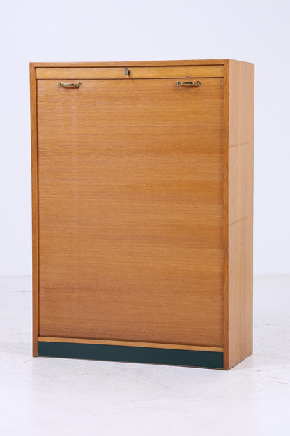 Vintage Rollladenschrank 60er Jahre | Mid Century Schrank Bücherschrank Highboard Holz Aufbewahrung Aktenschrank