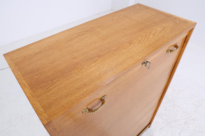 Vintage Rollladenschrank 60er Jahre | Mid Century Schrank Bücherschrank Highboard Holz Aufbewahrung Aktenschrank