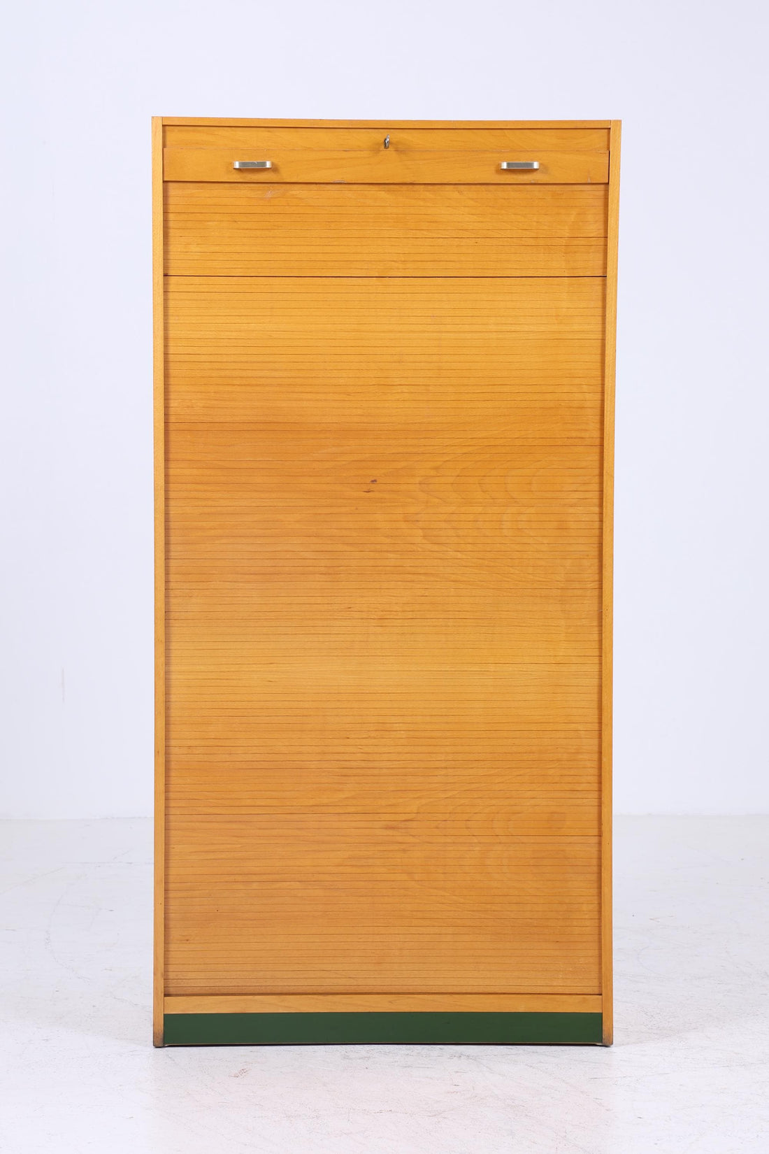 Vintage Rollladenschrank 60er Jahre | Mid Century Schrank Bücherschrank Highboard Holz Aufbewahrung Aktenschrank