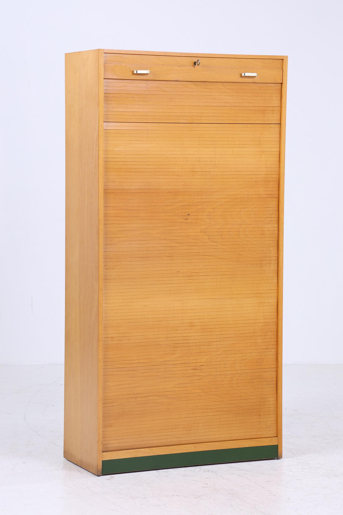 Vintage Rollladenschrank 60er Jahre | Mid Century Schrank Bücherschrank Highboard Holz Aufbewahrung Aktenschrank