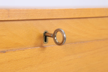 Vintage Rollladenschrank 60er Jahre | Mid Century Schrank Bücherschrank Highboard Holz Aufbewahrung Aktenschrank