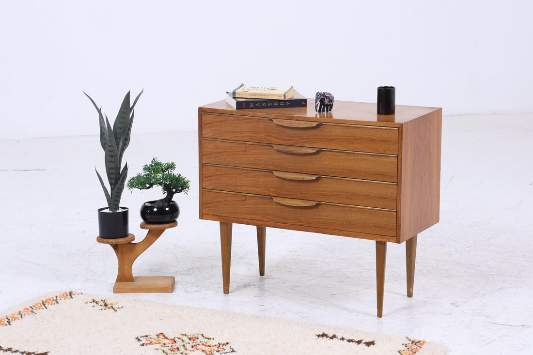 Vintage Teak Kommode | Mid Century Schubladen Schrank Holz Aufbewahrung 60er Jahre