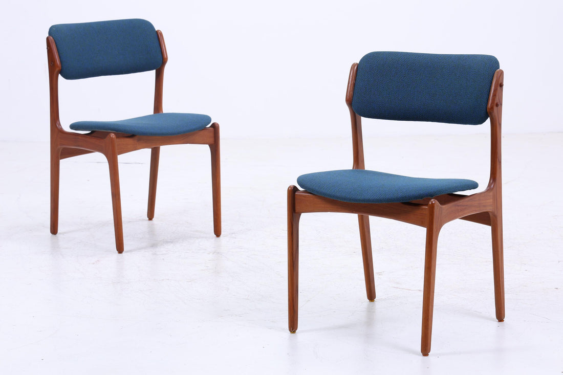 1v2 Vintage Teak Stühle von Erik Buch für OD Møbler | Mid Century Model 49 Stuhl 60er Jahre | Küchenstuhl