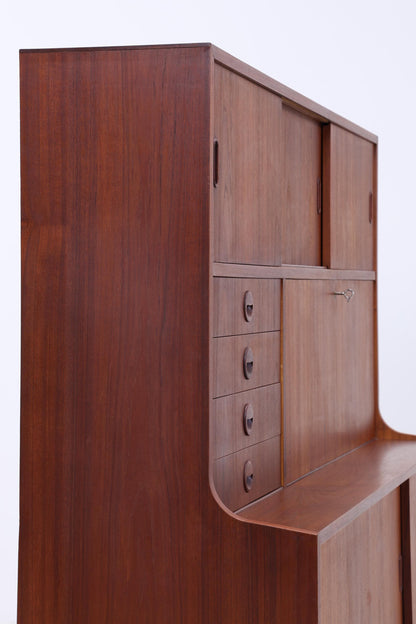 Vintage Teak Regalschrank | Mid Century Schrank Highboard | 60er Barschrank Holz Aufbewahrung