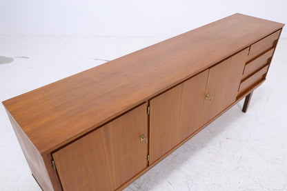 Vintage Nussbaum Sideboard 60er Jahre | Mid Century TV Board mit Schubladen &amp; Fächern Holz Aufbewahrung Anrichte