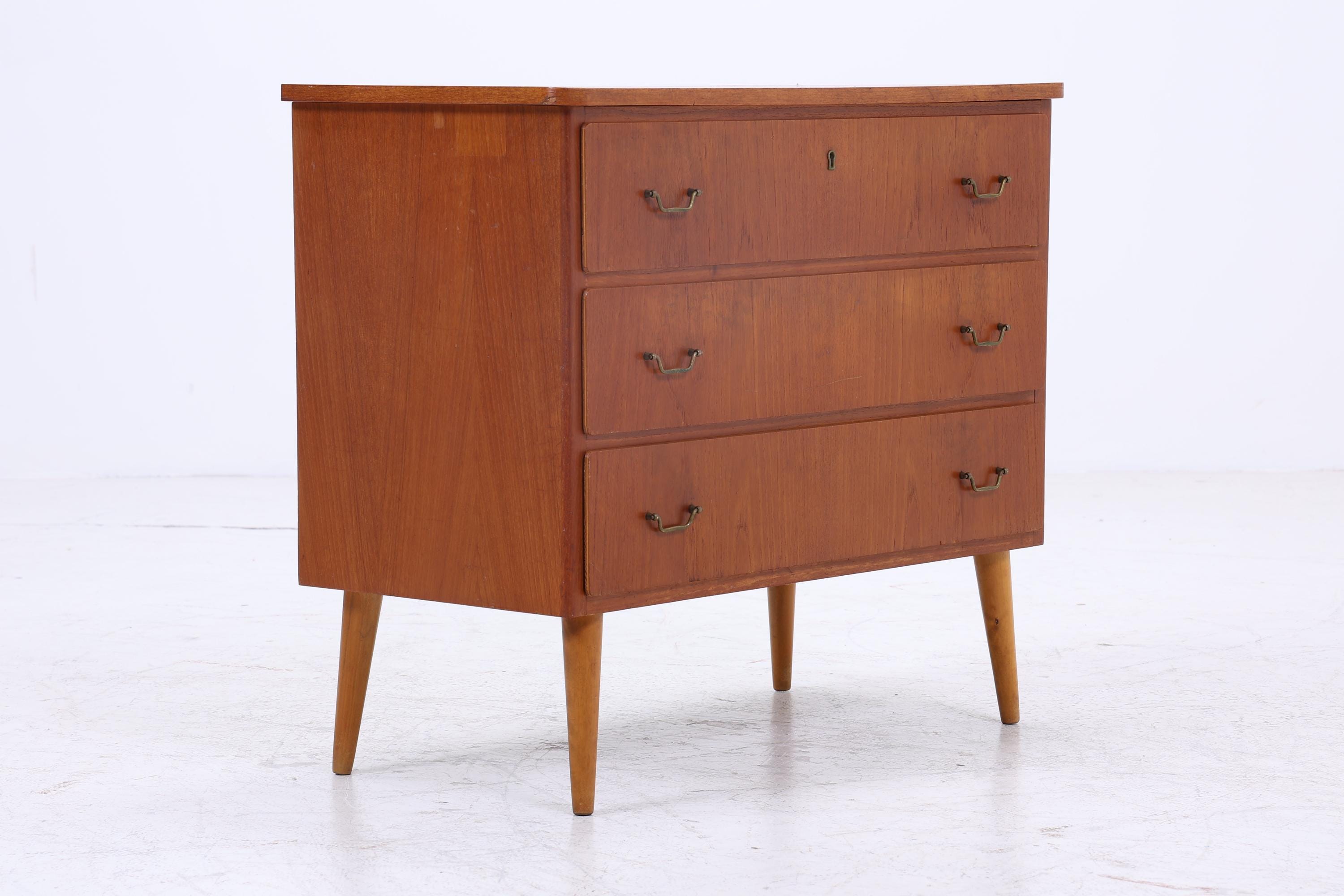 Vintage Teak Kommode  | Mid Century Schubladen Schrank Holz Aufbewahrung 60er Jahre