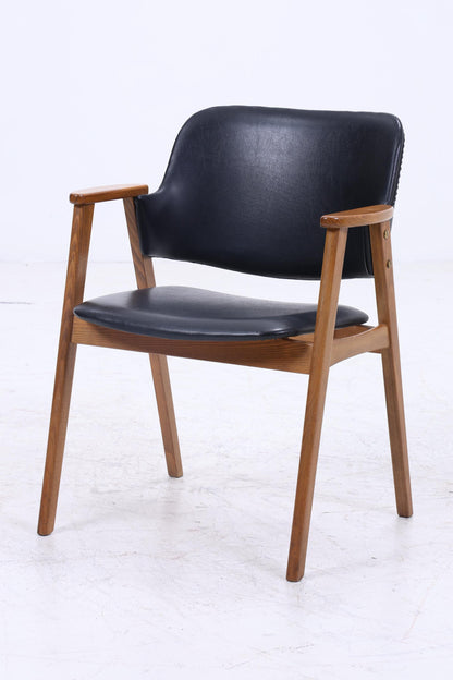 Vintage Teak Stuhl von Erik Kirkegaard für Glostrup | Mid Century Leder Stuhl 60er Jahre | Küchenstuhl