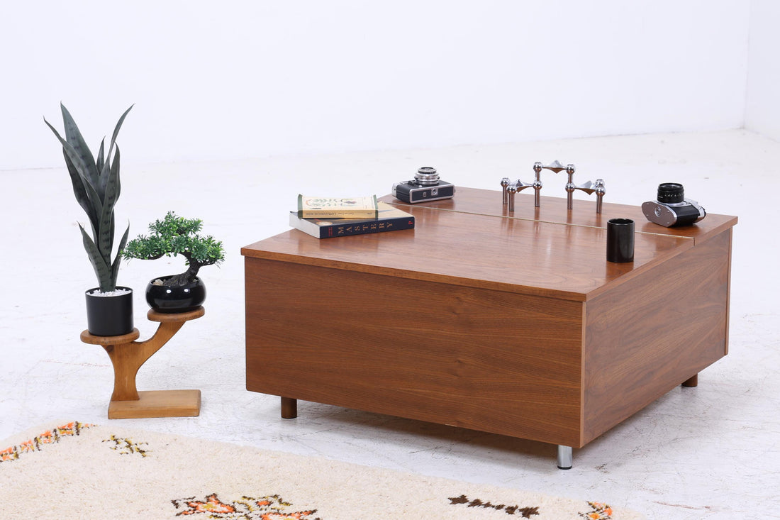 Wunderschöner Vintage Couchtisch | Mid Century Tisch mit Klappe  60er Jahre Retro Wohnzimmer