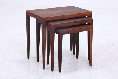 Vintage Satztische von Severin Hansen für Haslev Møbelsnedkeri 60er Jahre | Mid Century Couchtische | 3 Beistelltische 60er Jahre Palisander