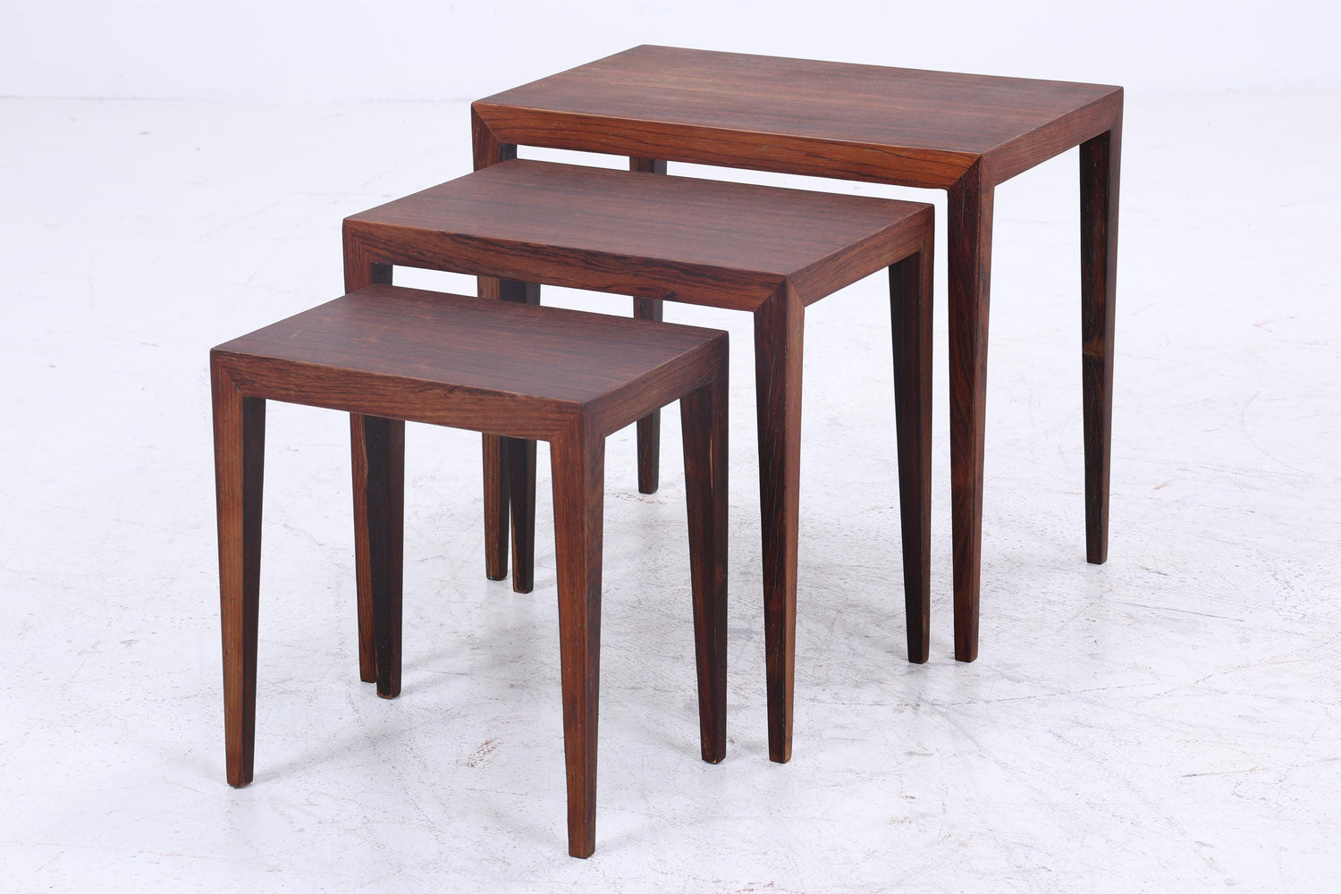 Vintage Satztische von Severin Hansen für Haslev Møbelsnedkeri 60er Jahre | Mid Century Couchtische | 3 Beistelltische 60er Jahre Palisander