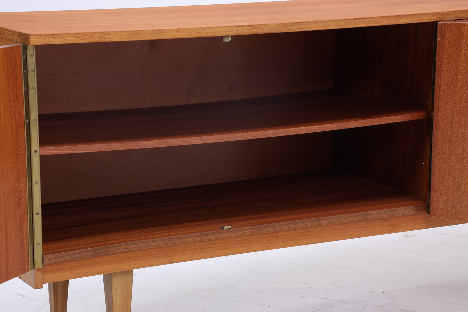 Vintage Sideboard 60er Jahre | Mid Century TV Board mit Schubladen &amp; Fächern Holz Aufbewahrung Anrichte