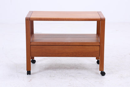 Vintage Teak Servierwagen aus den 60ern | Mid Century Tisch Telefontisch Beistelltisch Retro