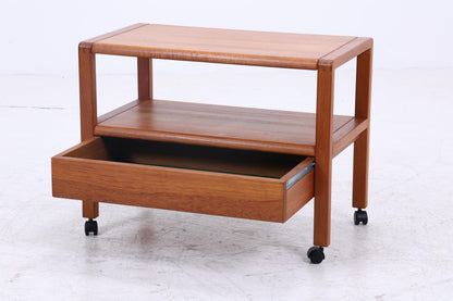 Vintage Teak Servierwagen aus den 60ern | Mid Century Tisch Telefontisch Beistelltisch Retro