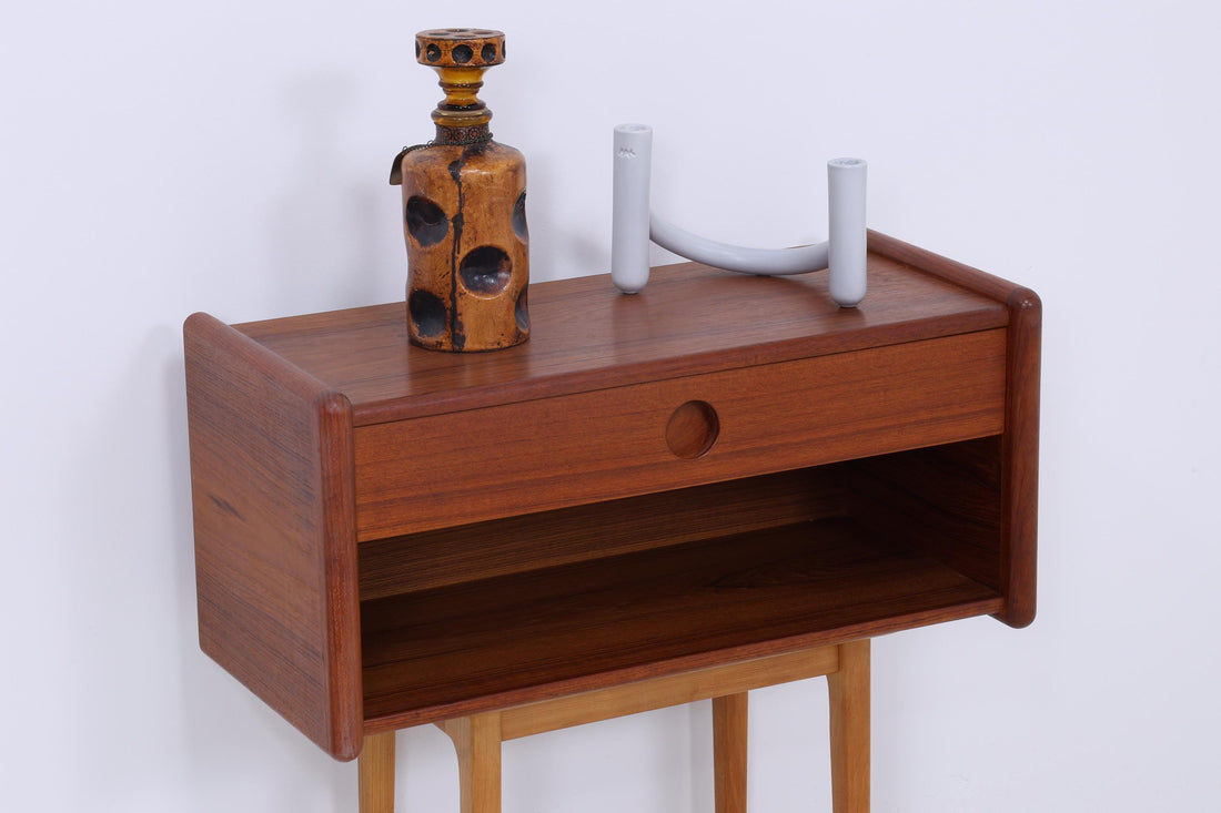 Vintage Teak Wandkonsole von Kai Kristiansen für Vildbjerg Møbelfabrik  | Mid Century Schubladen Wandschrank Holz Aufbewahrung 60er Jahre