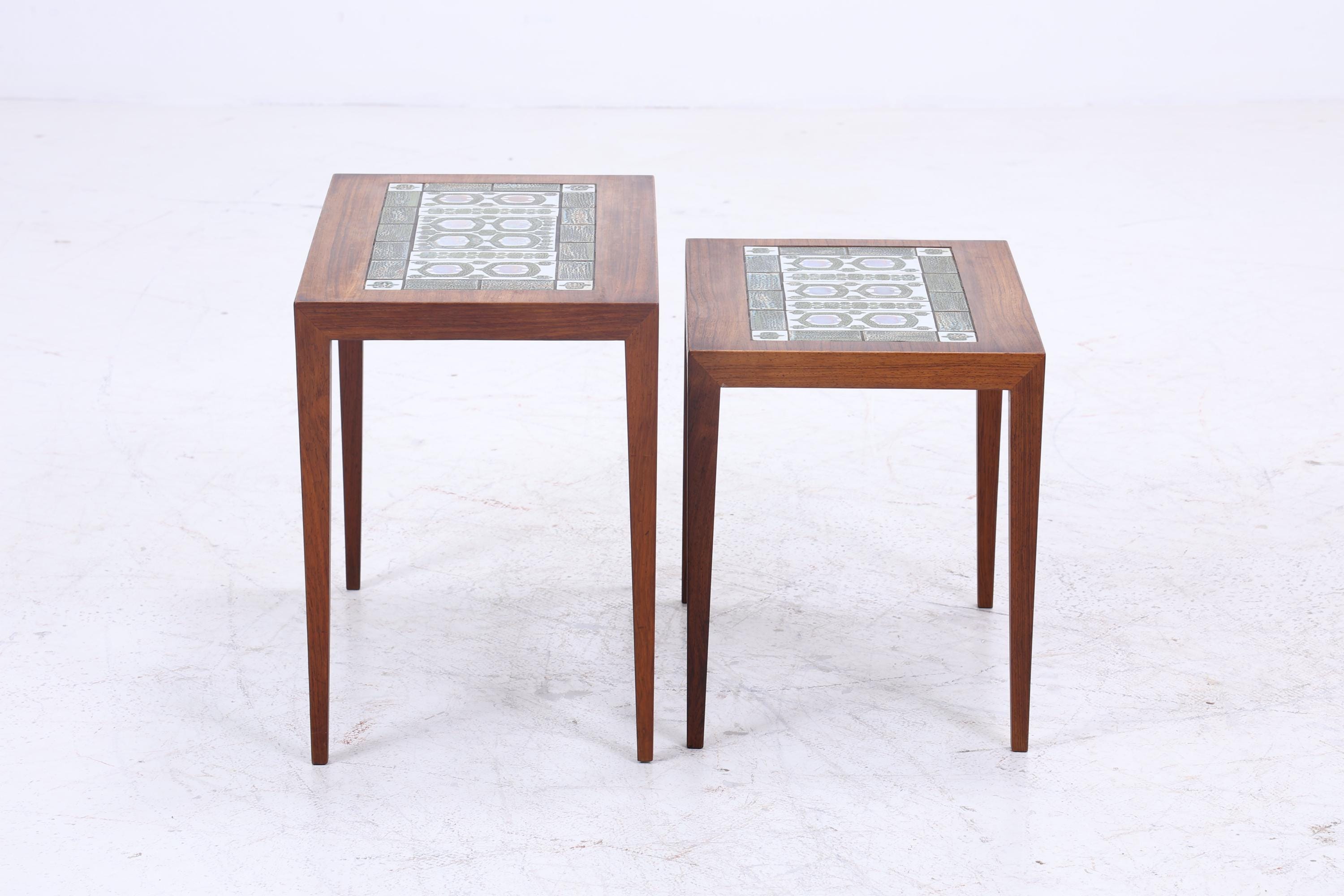 Vintage Satztische von Severin Hansen für Haslev Møbelsnedkeri 60er Jahre | Mid Century Couchtische | 3 Beistelltische 60er Jahre Palisander