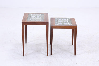 Vintage Satztische von Severin Hansen für Haslev Møbelsnedkeri 60er Jahre | Mid Century Couchtische | 3 Beistelltische 60er Jahre Palisander