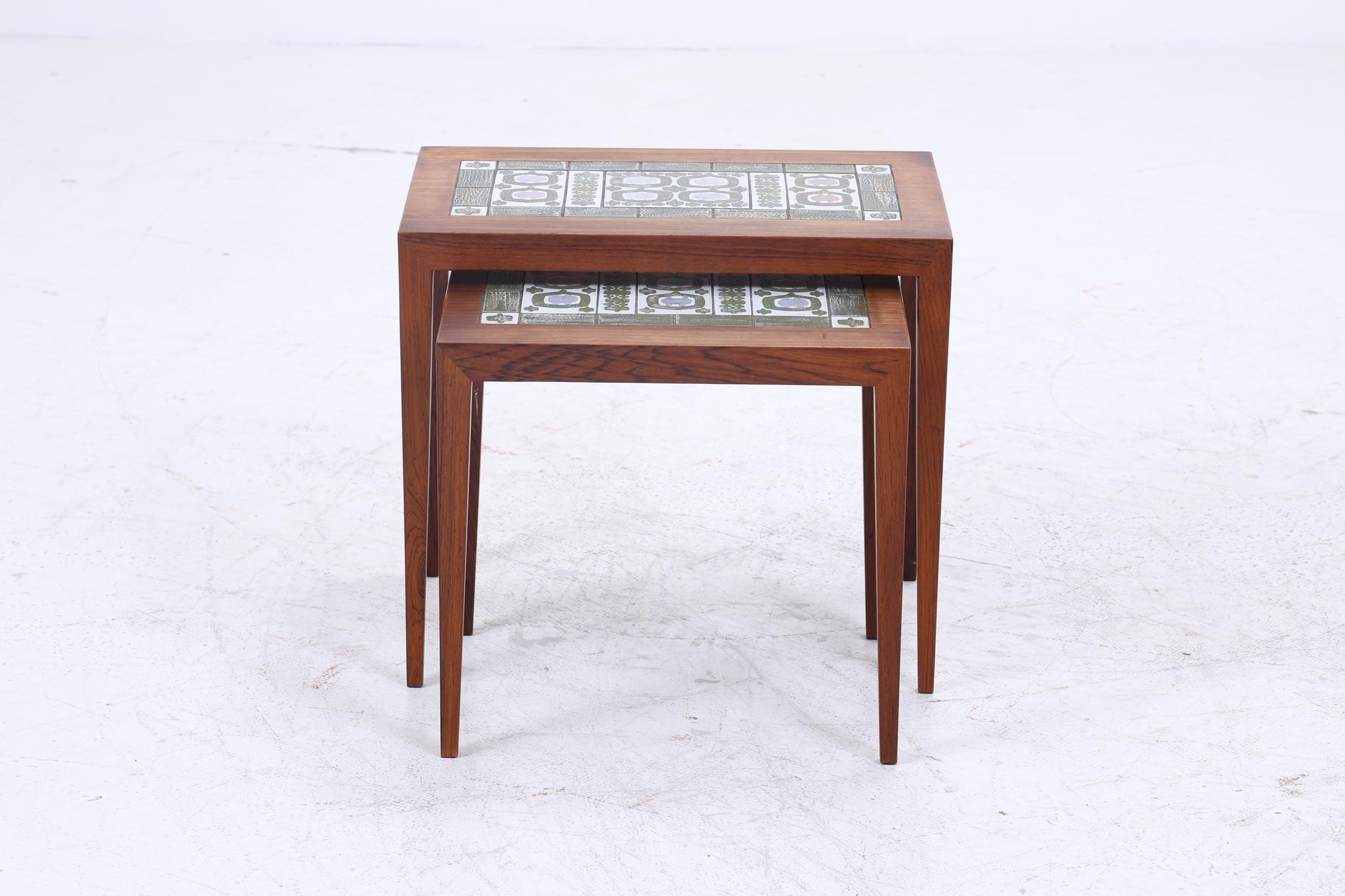 Vintage Satztische von Severin Hansen für Haslev Møbelsnedkeri 60er Jahre | Mid Century Couchtische | 3 Beistelltische 60er Jahre Palisander