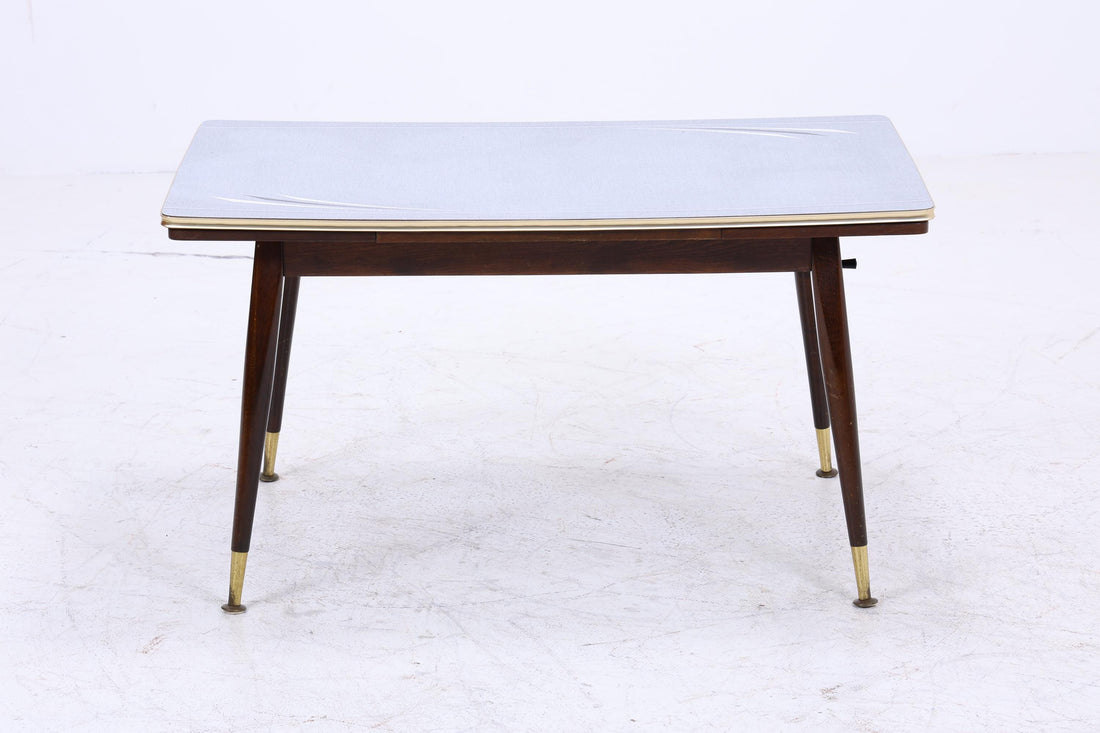 Vintage Kurbeltisch 60er Jahre | Mid Century ausziehbarer Resopal im Hochglanz Stil Couchtisch Tisch Retro 70er