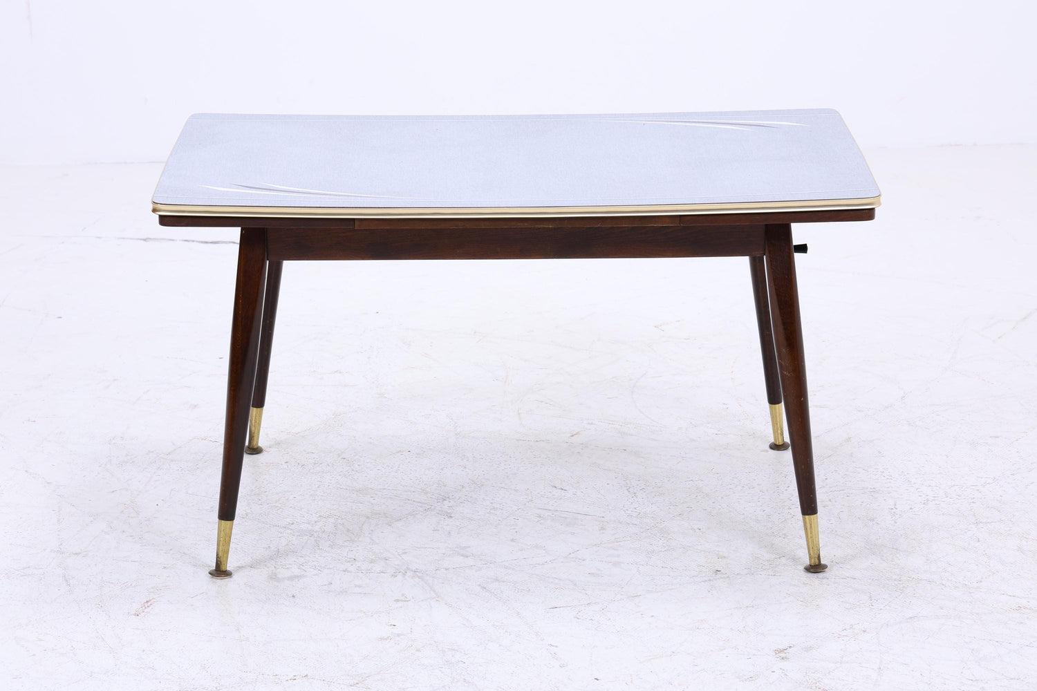 Vintage Kurbeltisch 60er Jahre | Mid Century ausziehbarer Resopal im Hochglanz Stil Couchtisch Tisch Retro 70er