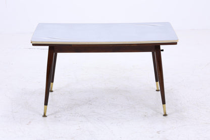 Vintage Kurbeltisch 60er Jahre | Mid Century ausziehbarer Resopal im Hochglanz Stil Couchtisch Tisch Retro 70er
