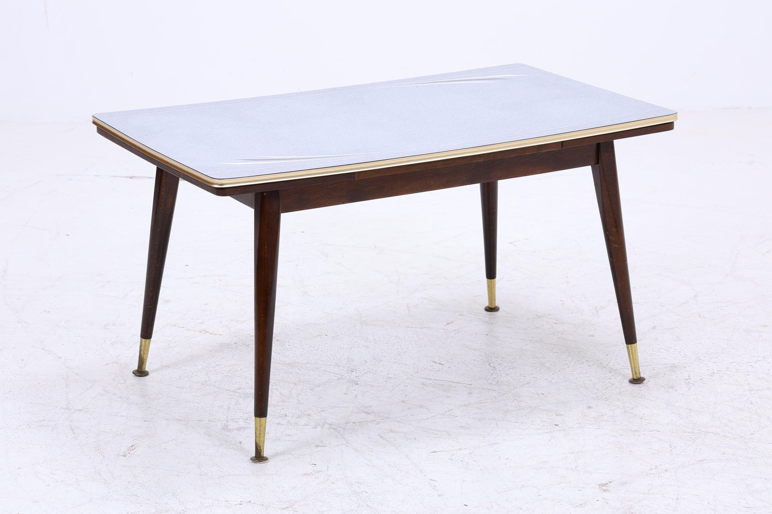 Vintage Kurbeltisch 60er Jahre | Mid Century ausziehbarer Resopal im Hochglanz Stil Couchtisch Tisch Retro 70er