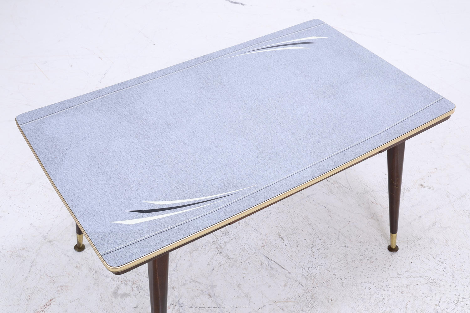Vintage Kurbeltisch 60er Jahre | Mid Century ausziehbarer Resopal im Hochglanz Stil Couchtisch Tisch Retro 70er