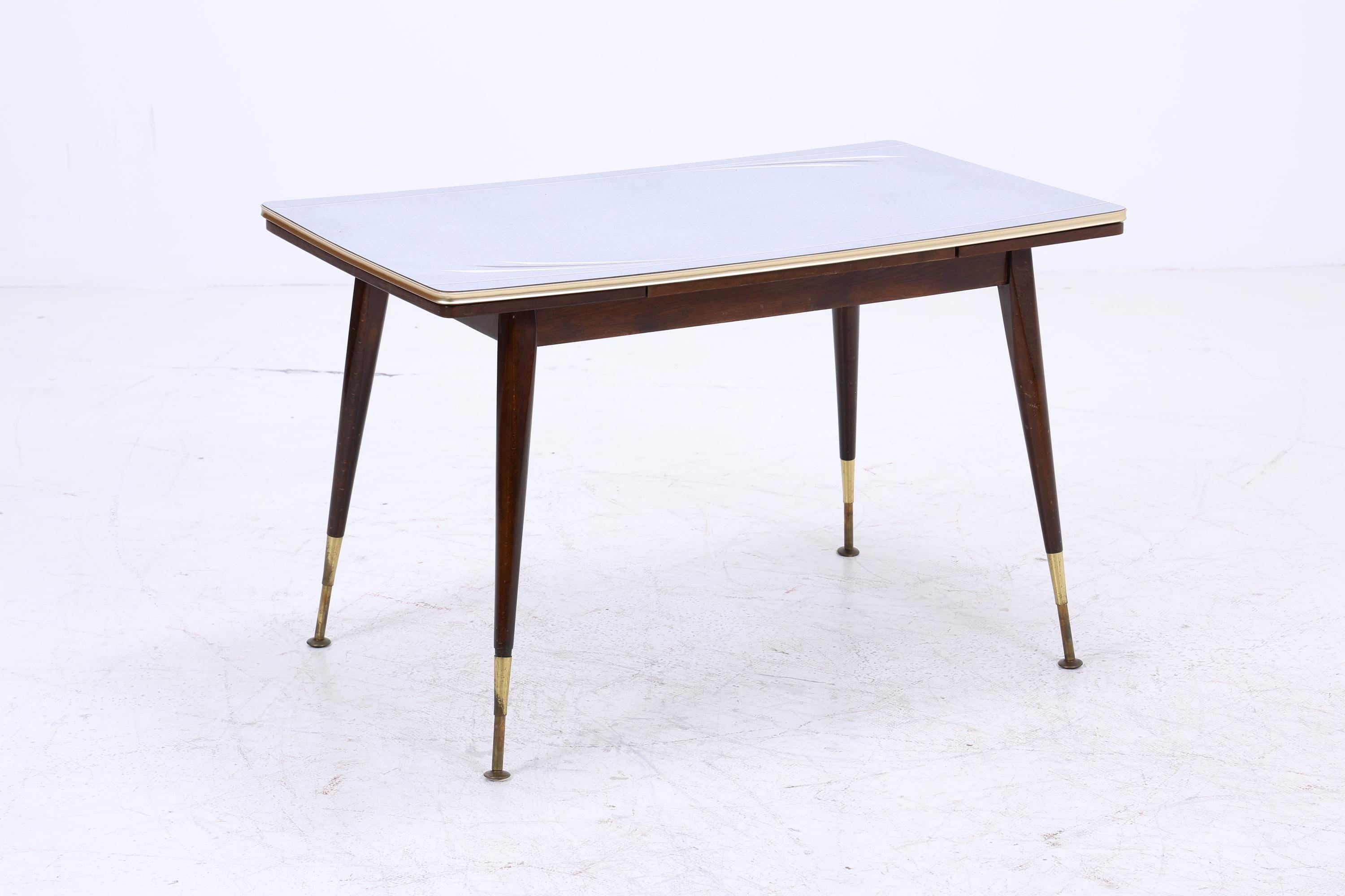 Vintage Kurbeltisch 60er Jahre | Mid Century ausziehbarer Resopal im Hochglanz Stil Couchtisch Tisch Retro 70er