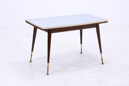 Vintage Kurbeltisch 60er Jahre | Mid Century ausziehbarer Resopal im Hochglanz Stil Couchtisch Tisch Retro 70er