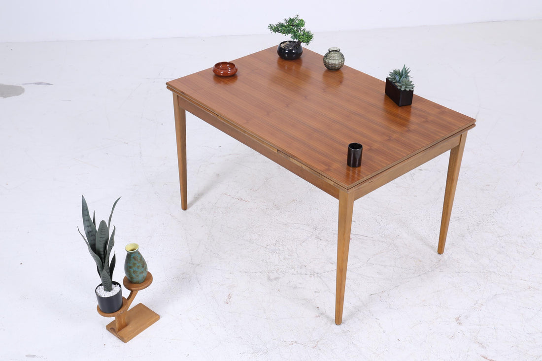 Wunderschöner Mid-Century Esstisch | Vintage Ausziehbarer Küchentisch 1960er Holz
