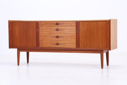 Vintage Teak Sideboard von Harry Ostergaard Lyby Mobler 60er Jahre | Mid Century Anrichte mit Schubladen &amp; Lamellentüren Holz