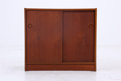Wundervolle Teak Mid Century Kommode | Vintage Schiebetüren Schrank Holz Aufbewahrung 60er Jahre