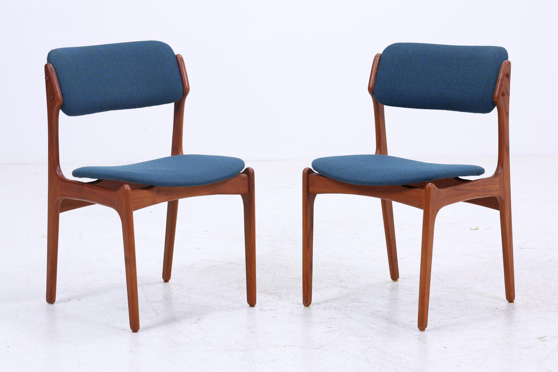1v2 Vintage Teak Stühle von Erik Buch für OD Møbler | Mid Century Model 49 Stuhl 60er Jahre | Küchenstuhl