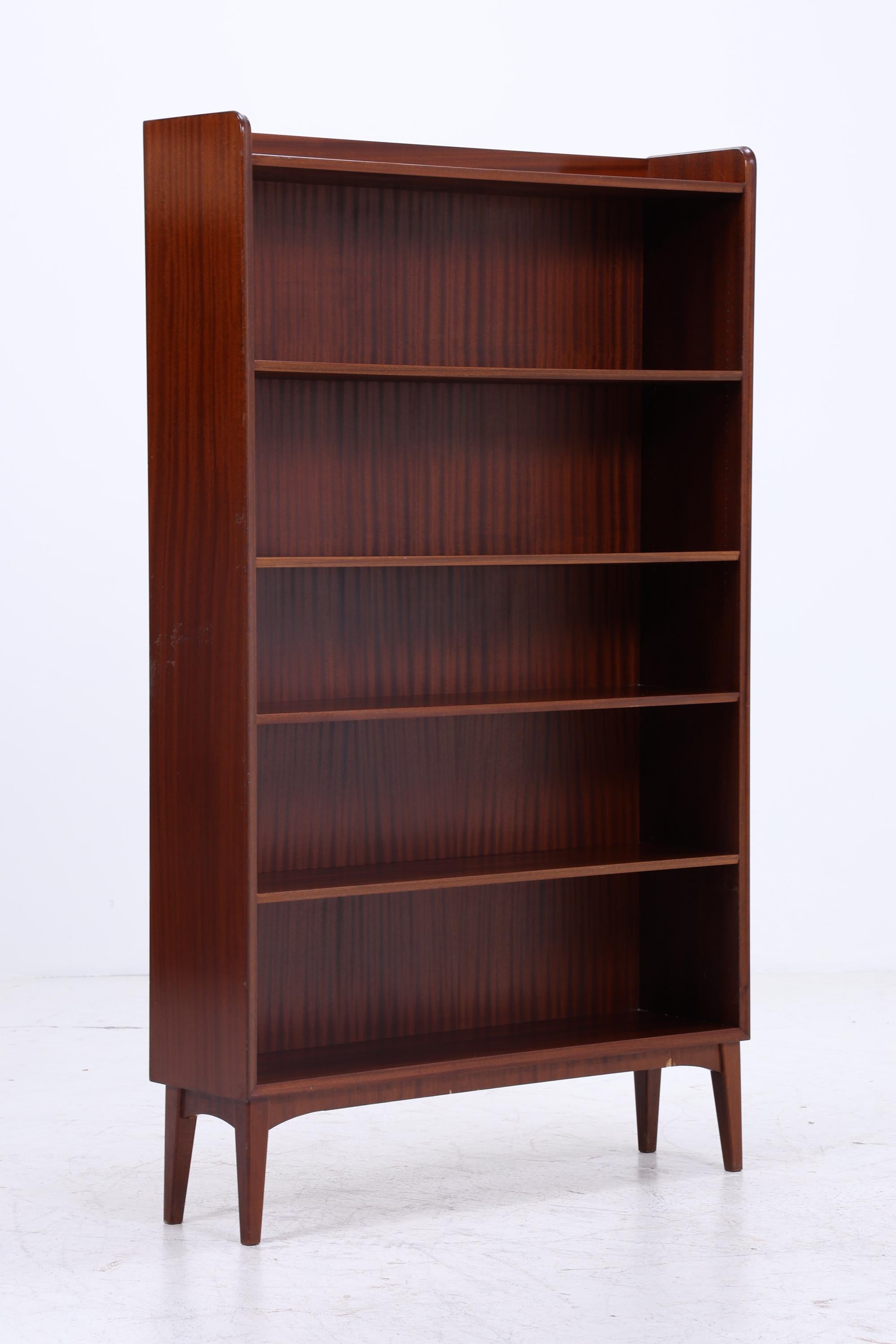 Vintage Mahagoni Bücherregal | Mid Century Regal | 60er Retro Holz Aufbewahrung