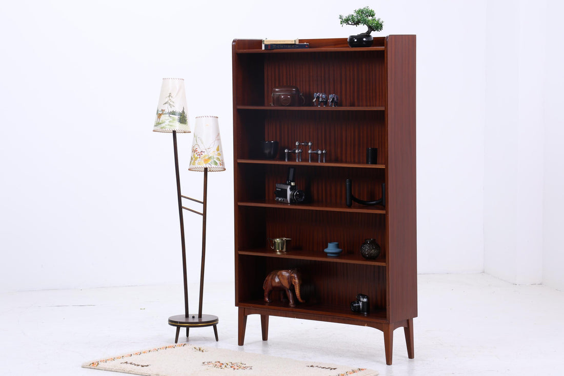 Vintage Mahagoni Bücherregal | Mid Century Regal | 60er Retro Holz Aufbewahrung