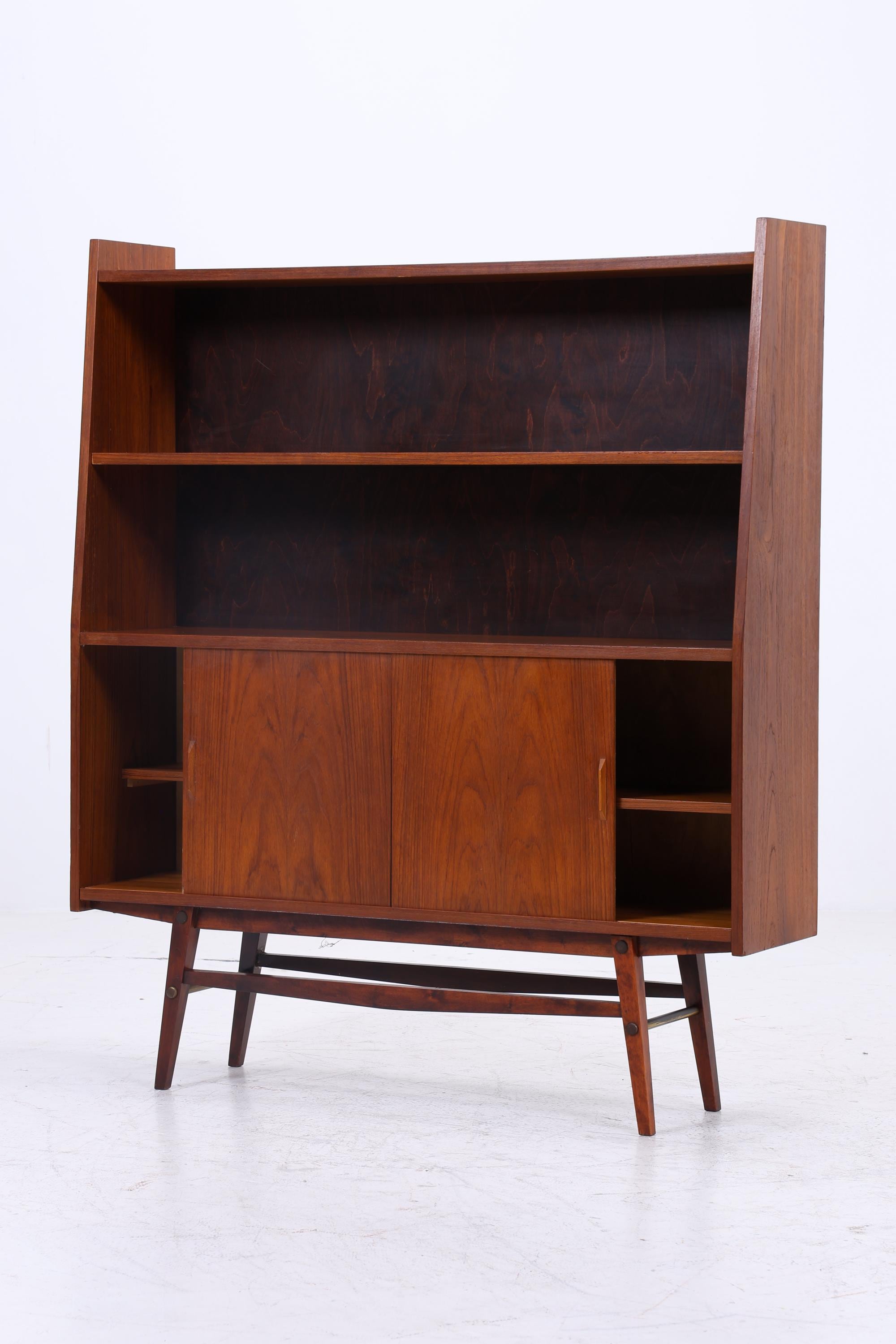 Vintage Teak Regalschrank | Mid Century Regal | 60er Retro Bücherregal Holz Aufbewahrung Palisander