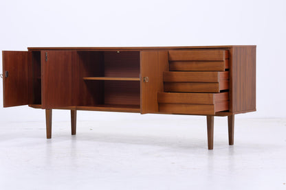 Vintage Nussbaum Sideboard 60er Jahre | Mid Century TV Board mit Schubladen &amp; Fächern Holz Aufbewahrung Anrichte