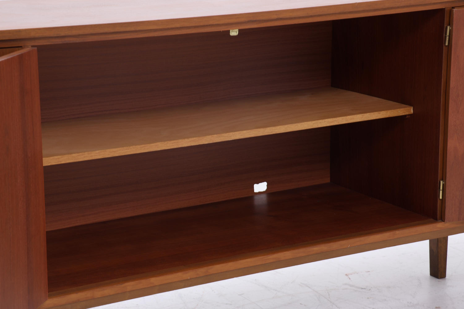 Vintage Nussbaum Sideboard 60er Jahre | Mid Century TV Board mit Schubladen &amp; Fächern Holz Aufbewahrung Anrichte