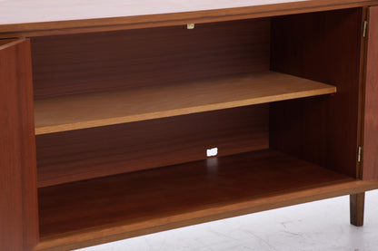 Vintage Nussbaum Sideboard 60er Jahre | Mid Century TV Board mit Schubladen &amp; Fächern Holz Aufbewahrung Anrichte