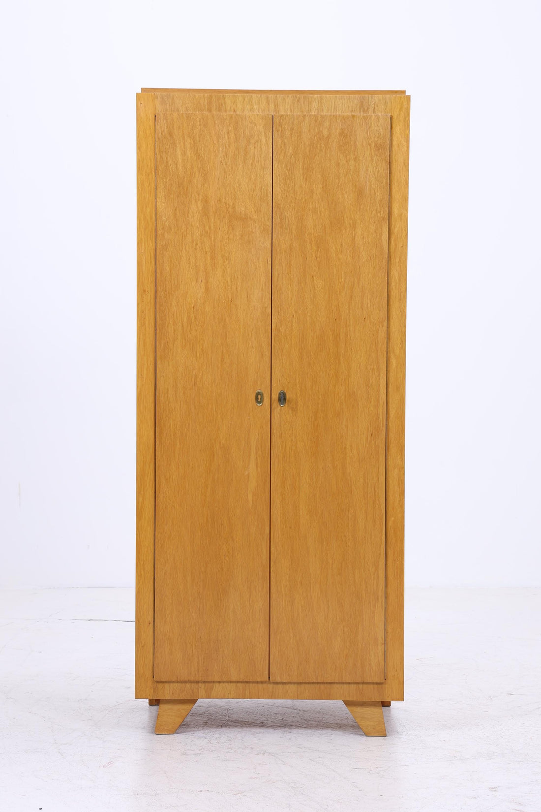 Schmaler Vintage Kleiderschrank | Mid Century Wäscheschrank | 60er Jahre Schrank | mit 1 Kleiderstange