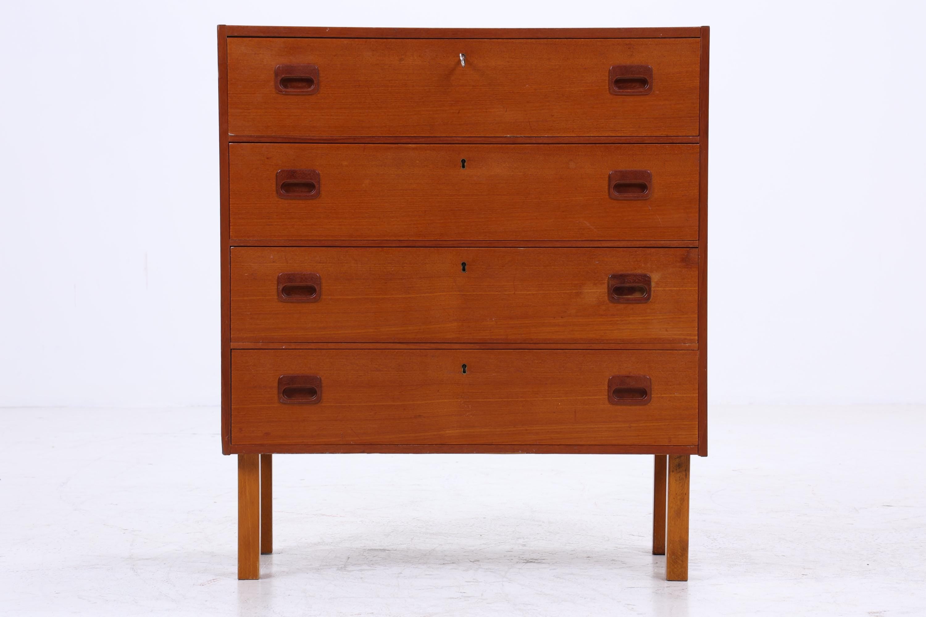 Vintage Teak Schubladen Kommode | Mid Century Schrank Holz Aufbewahrung 60er Jahre Herrenkommode