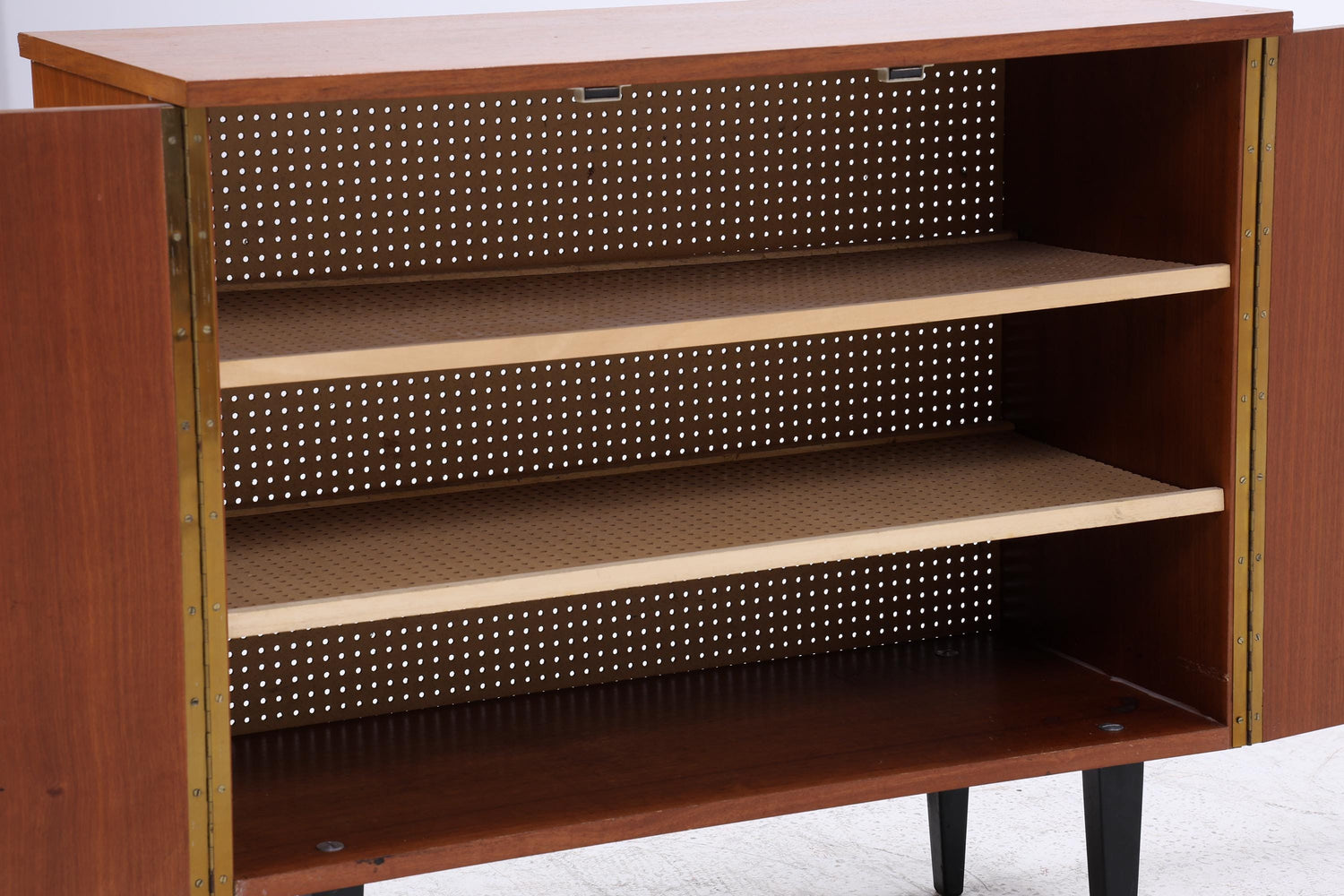 Vintage Schuhkommode 60er Jahre | Mid Century Kommode Schrank 60er Jahre Aufbewahrung Retro 70er Holz