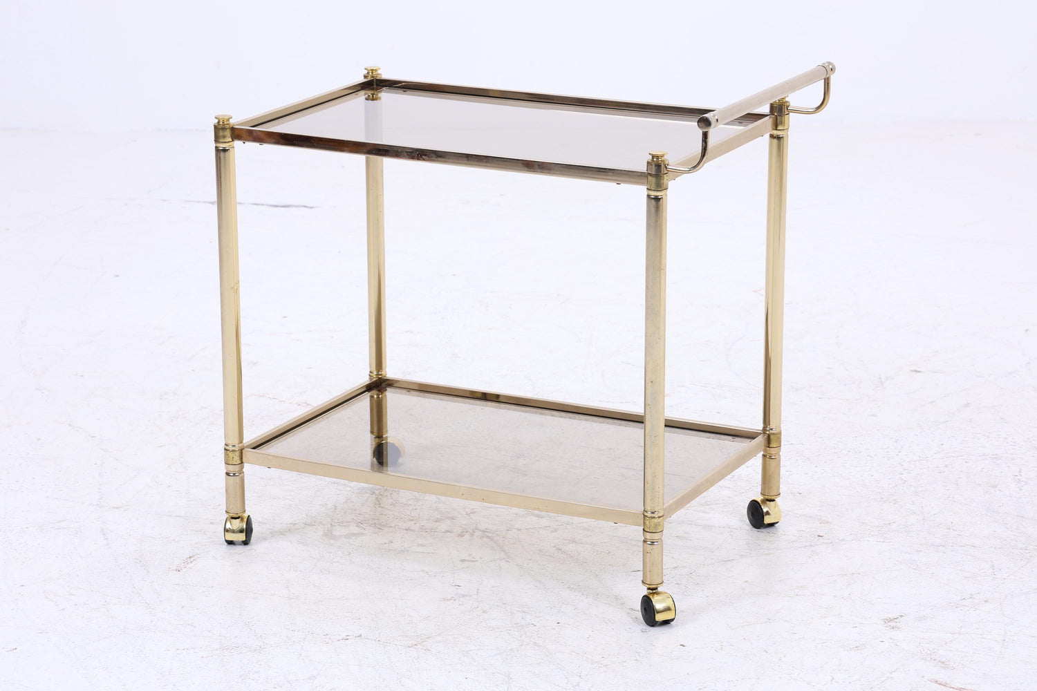 Vintage Glas Servierwagen aus den 60ern | Mid Century Tisch Telefontisch Beistelltisch Retro