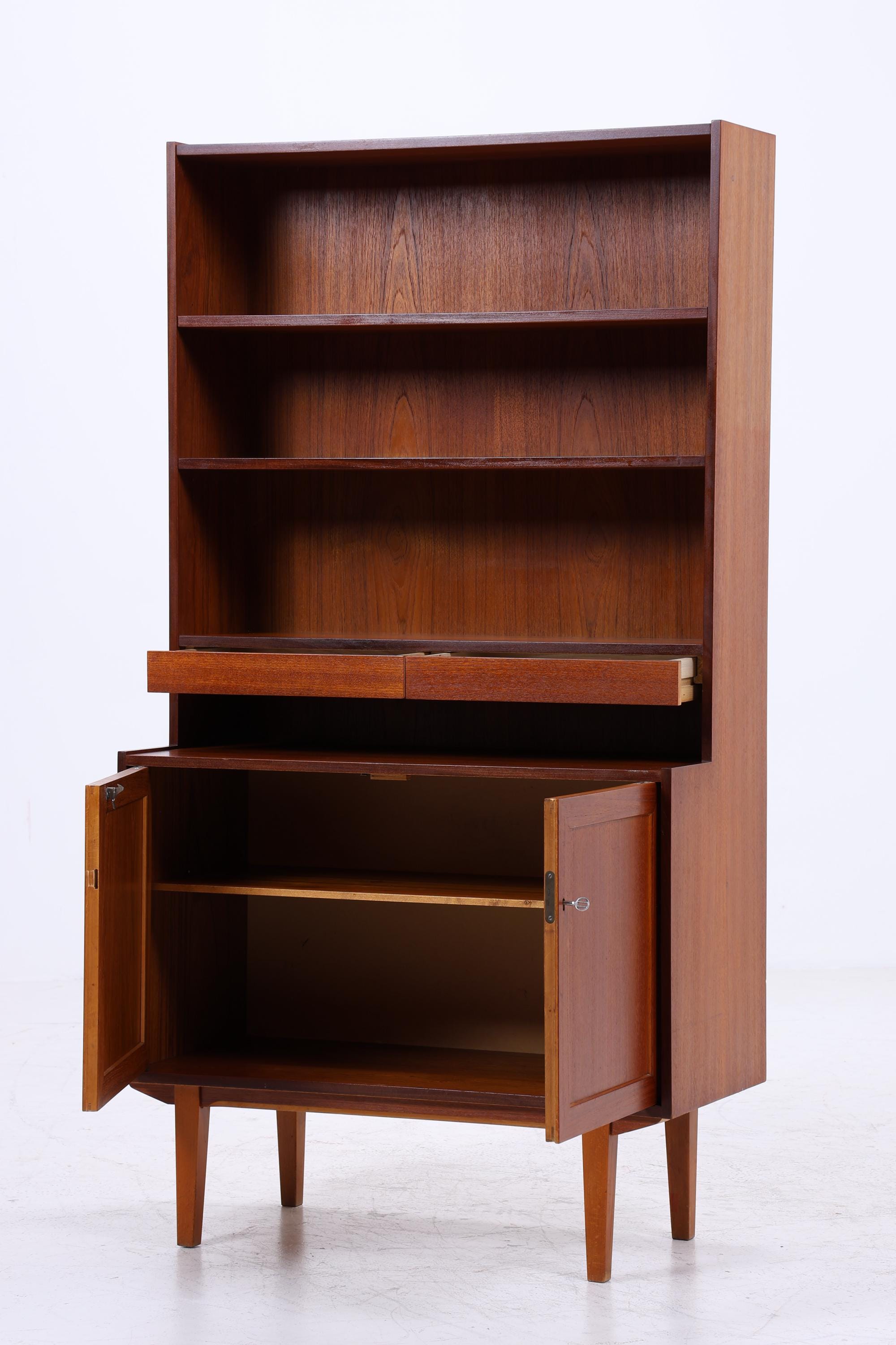 Vintage Teak Regal 60er Jahre | Mid Century Schrank Retro Bücherregal Holz Aufbewahrung