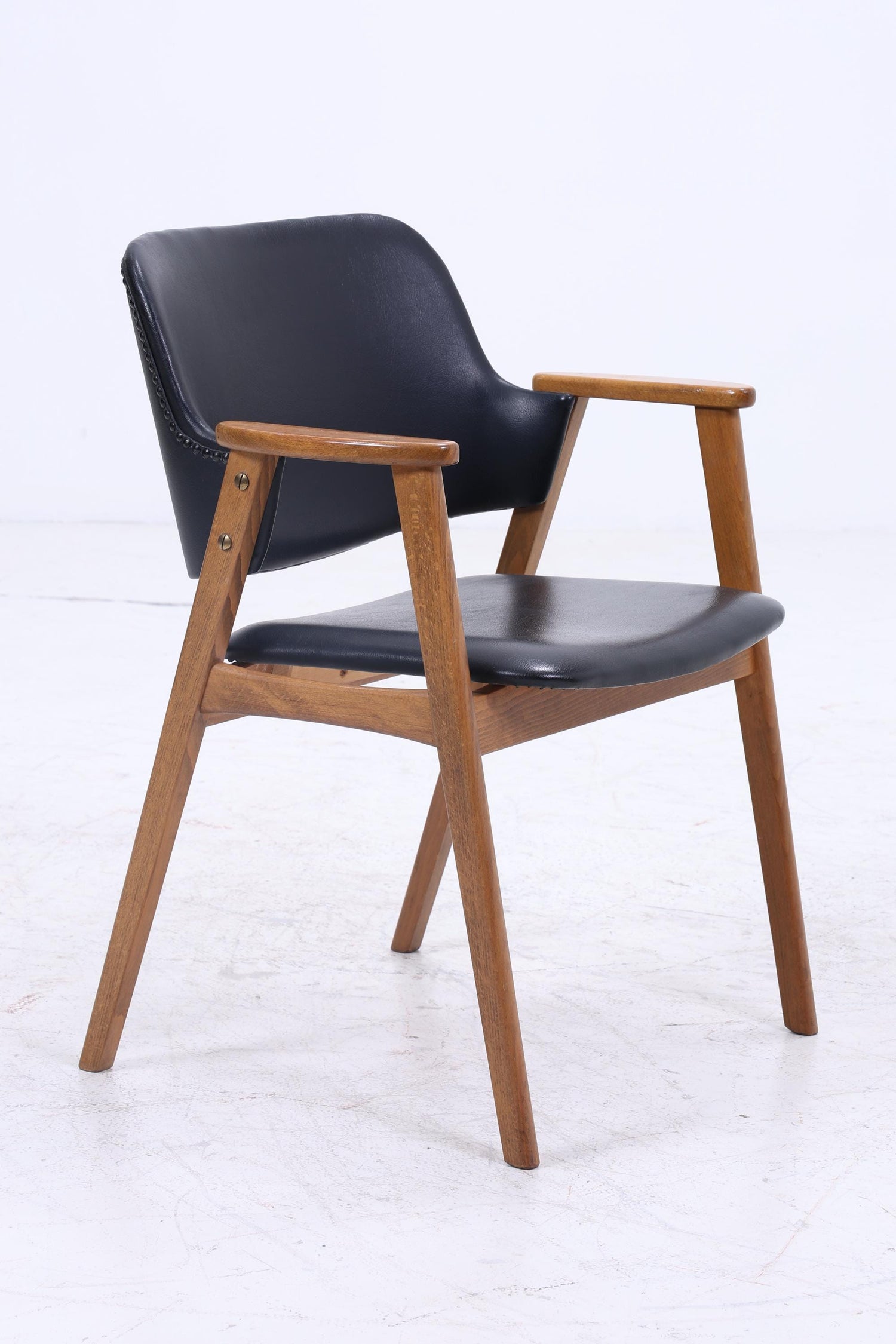 Vintage Teak Stuhl von Erik Kirkegaard für Glostrup | Mid Century Leder Stuhl 60er Jahre | Küchenstuhl